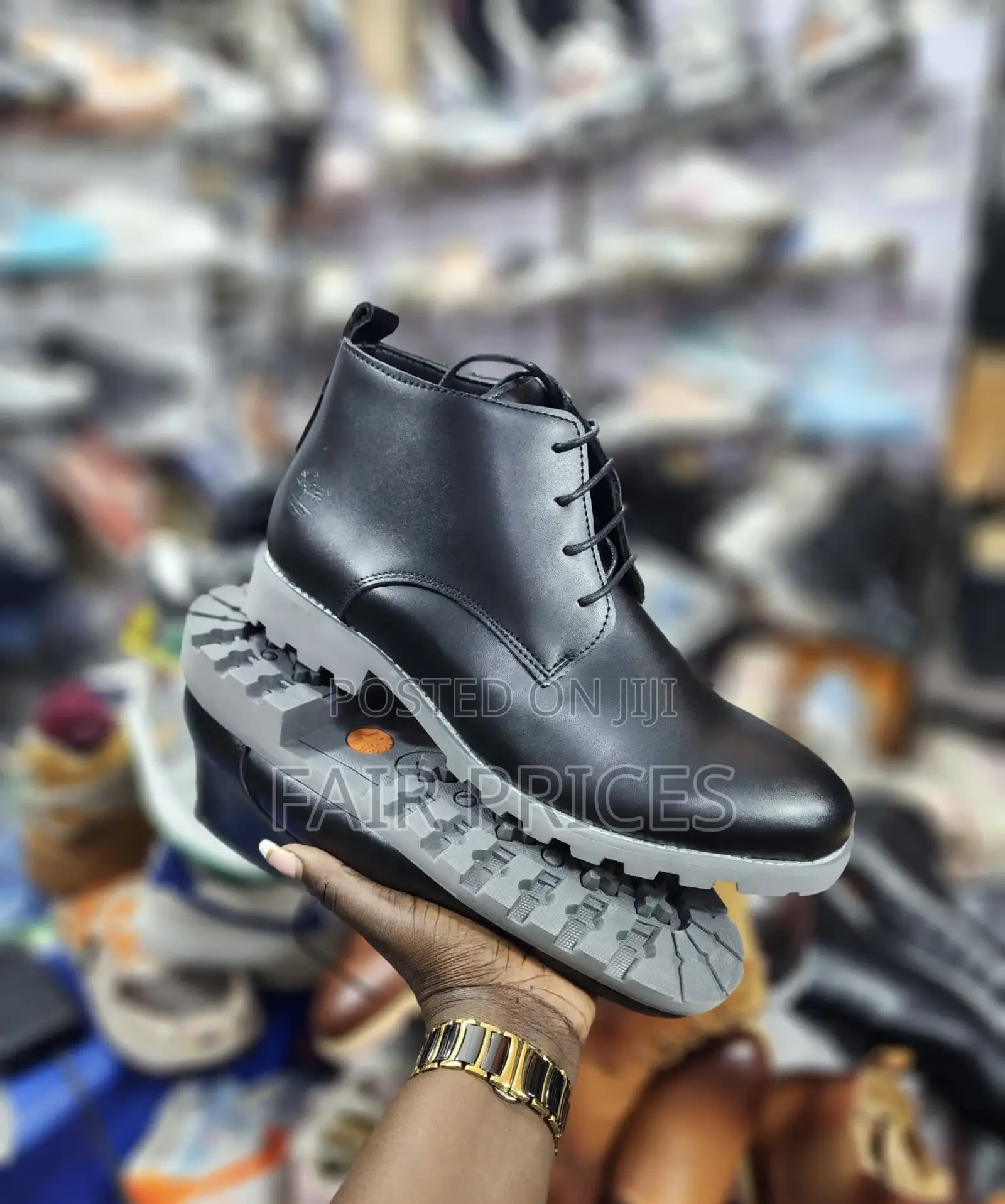 Casual Timberland Laced Up Boot Black Grey Sole
