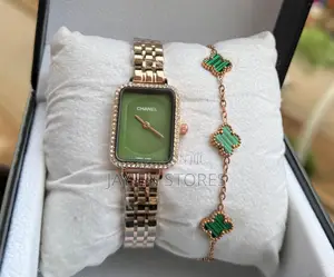 Chanel Swiss Made Rose Golden Watch With Green Display
