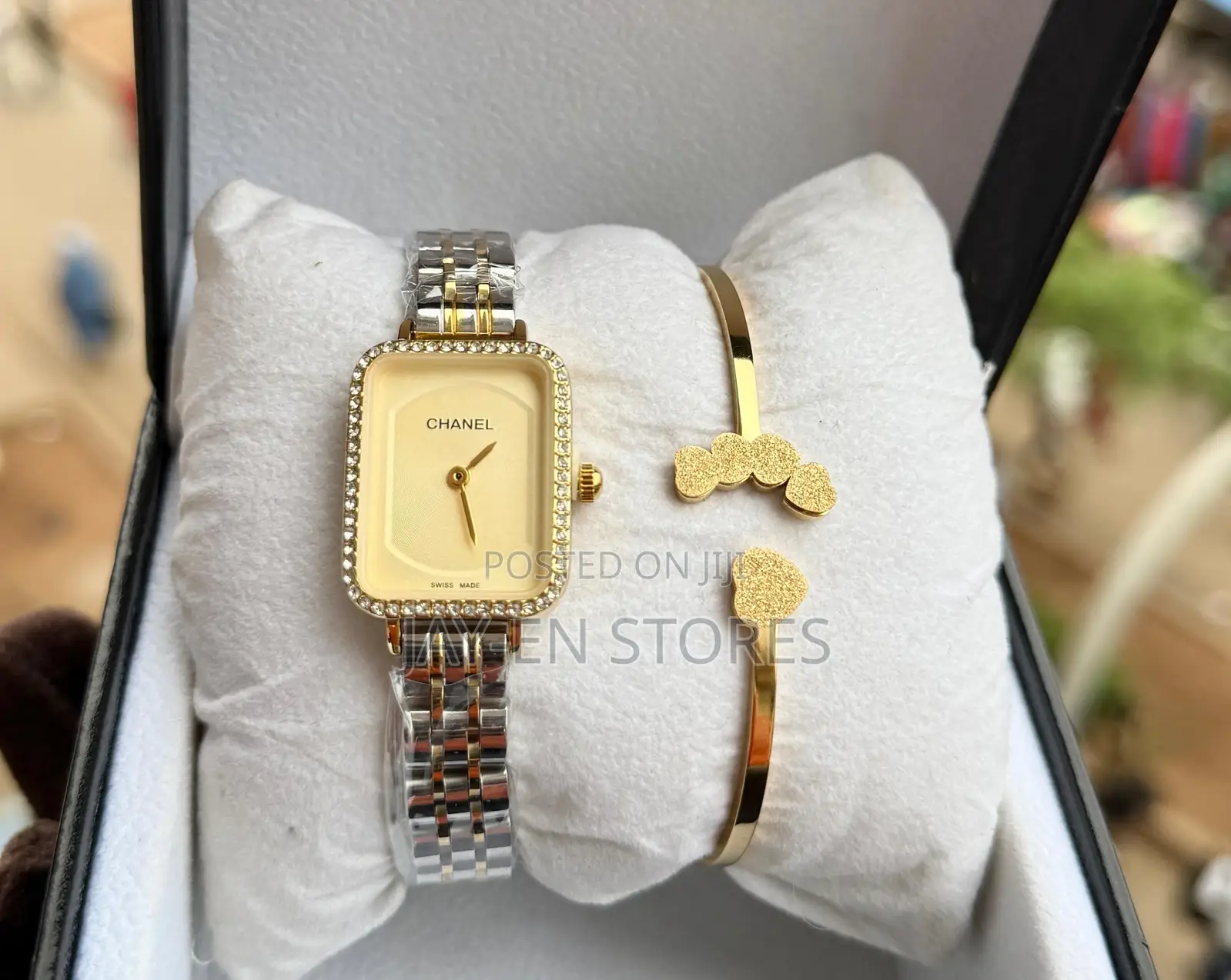 Chanel Swiss Made Rose Golden Watch With Gold Display