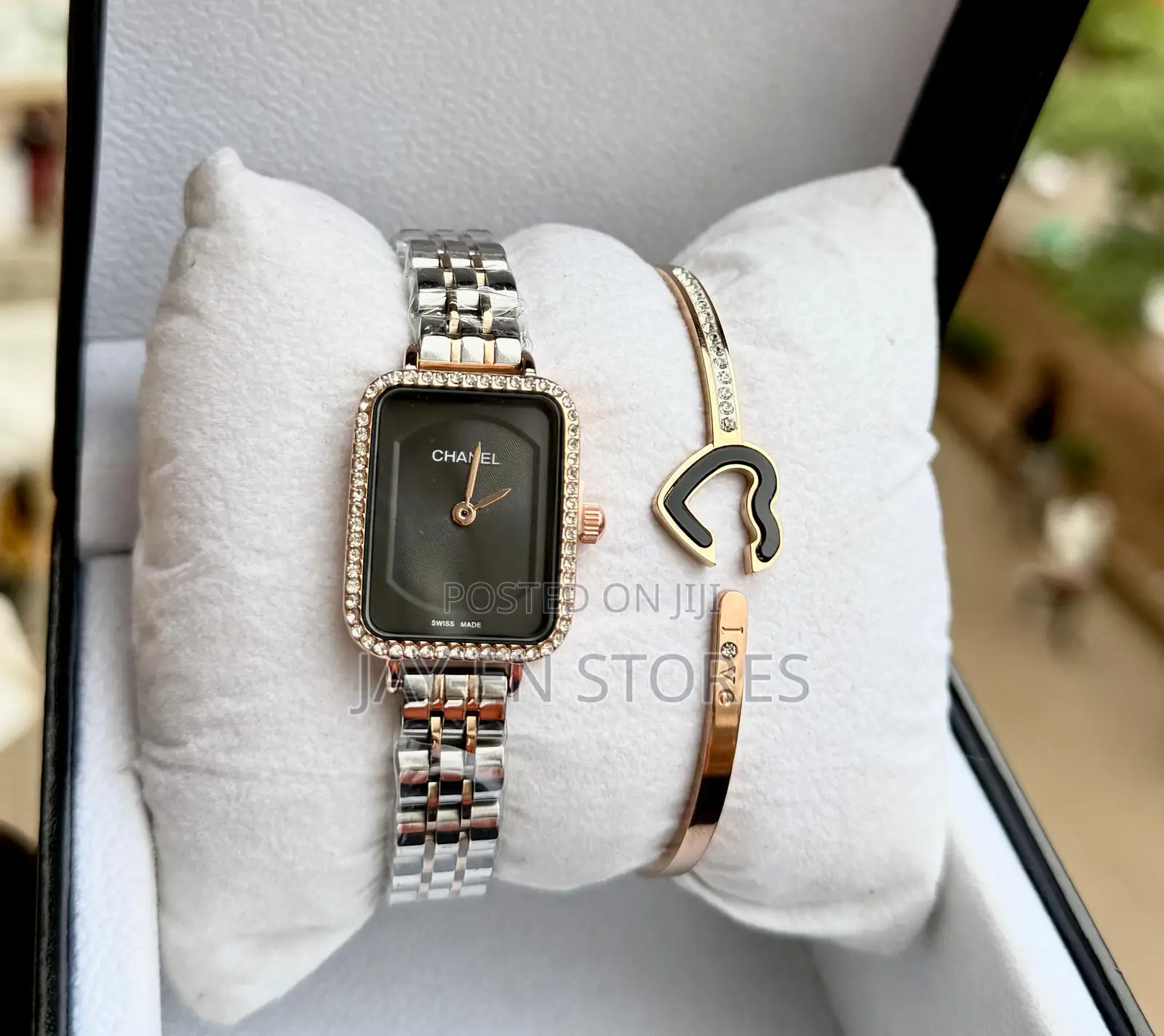 Chanel Swiss Made Silver Watch With Black Display