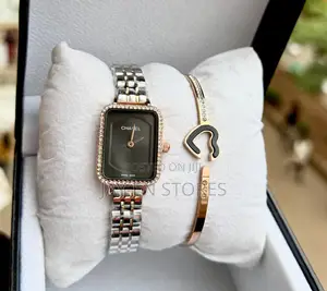 Chanel Swiss Made Silver Watch With Black Display