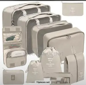 Cream 11 Piece Packing Bags