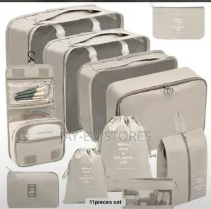 Cream 11 Piece Packing Bags