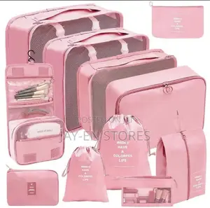 Pink 11 Piece Packing Bags