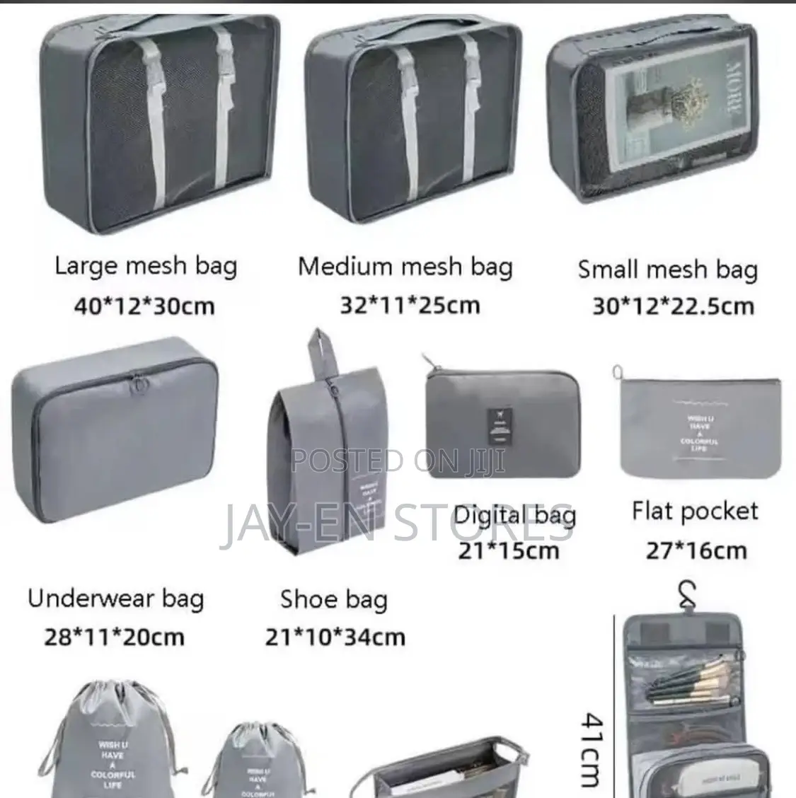 Grey 11 Piece Packing Bags