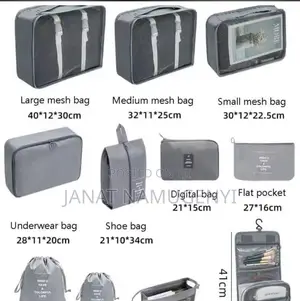 Grey 11 Piece Packing Bags
