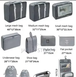 Grey 11 Piece Packing Bags