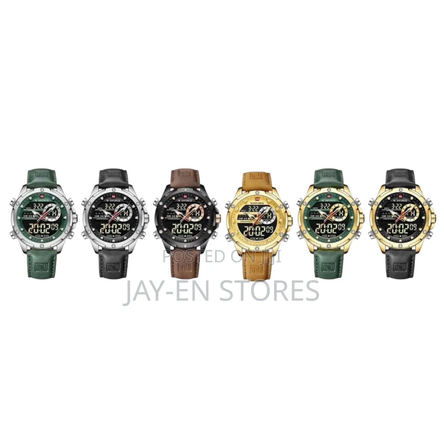 Navi Force Chronograph Leather Band Watch