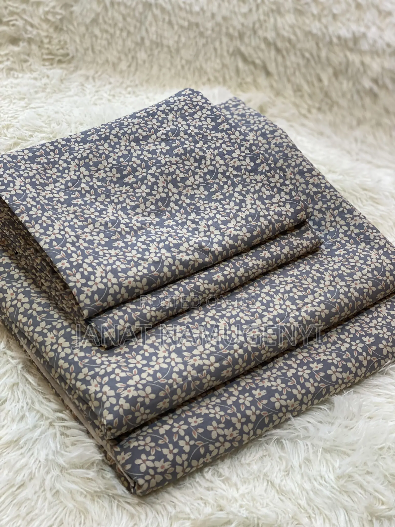 Grey Bedsheets With Little Floral Design