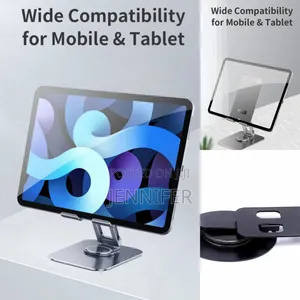 Portable Metallic Rotating Desk Tablet and Phone Stand