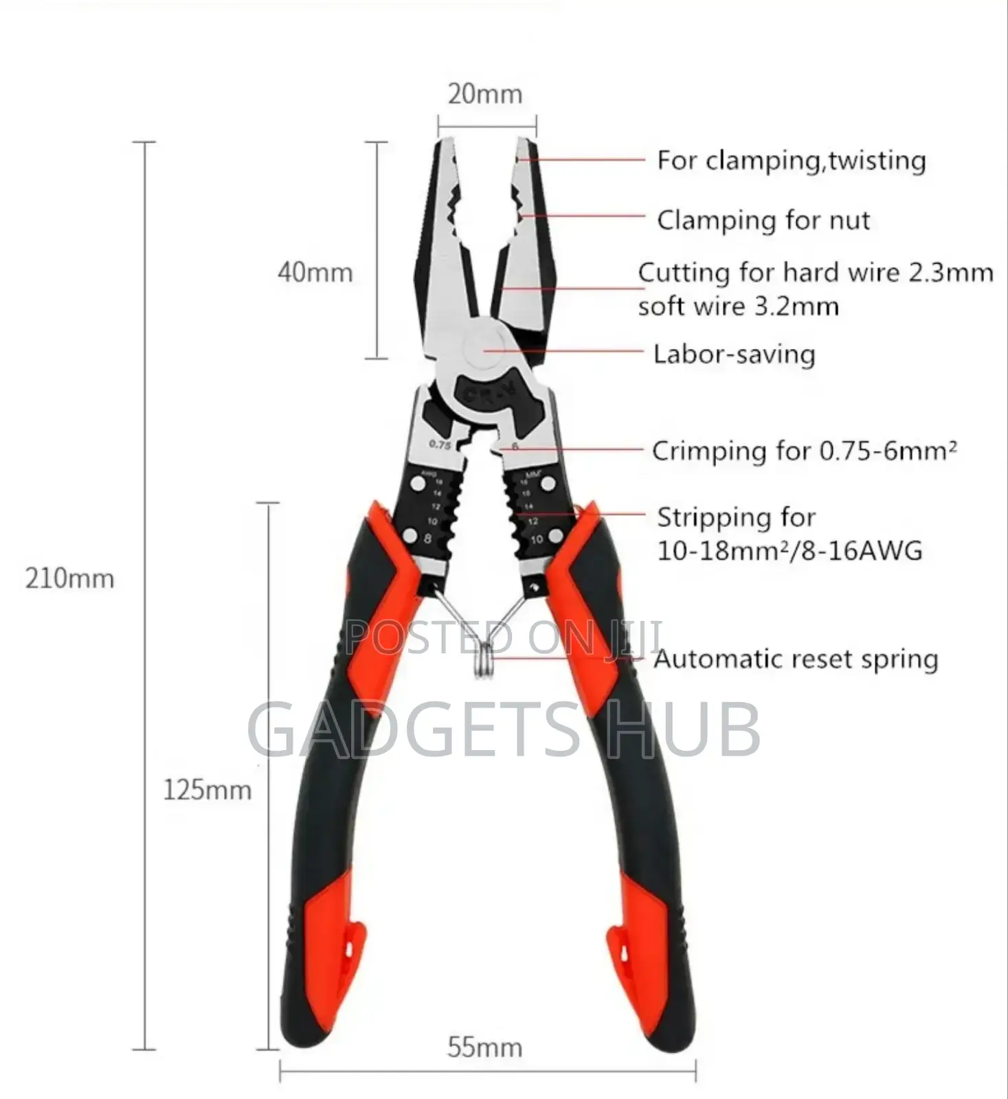 Steel Wire Stripper Crimper Cutter Combination Pliers