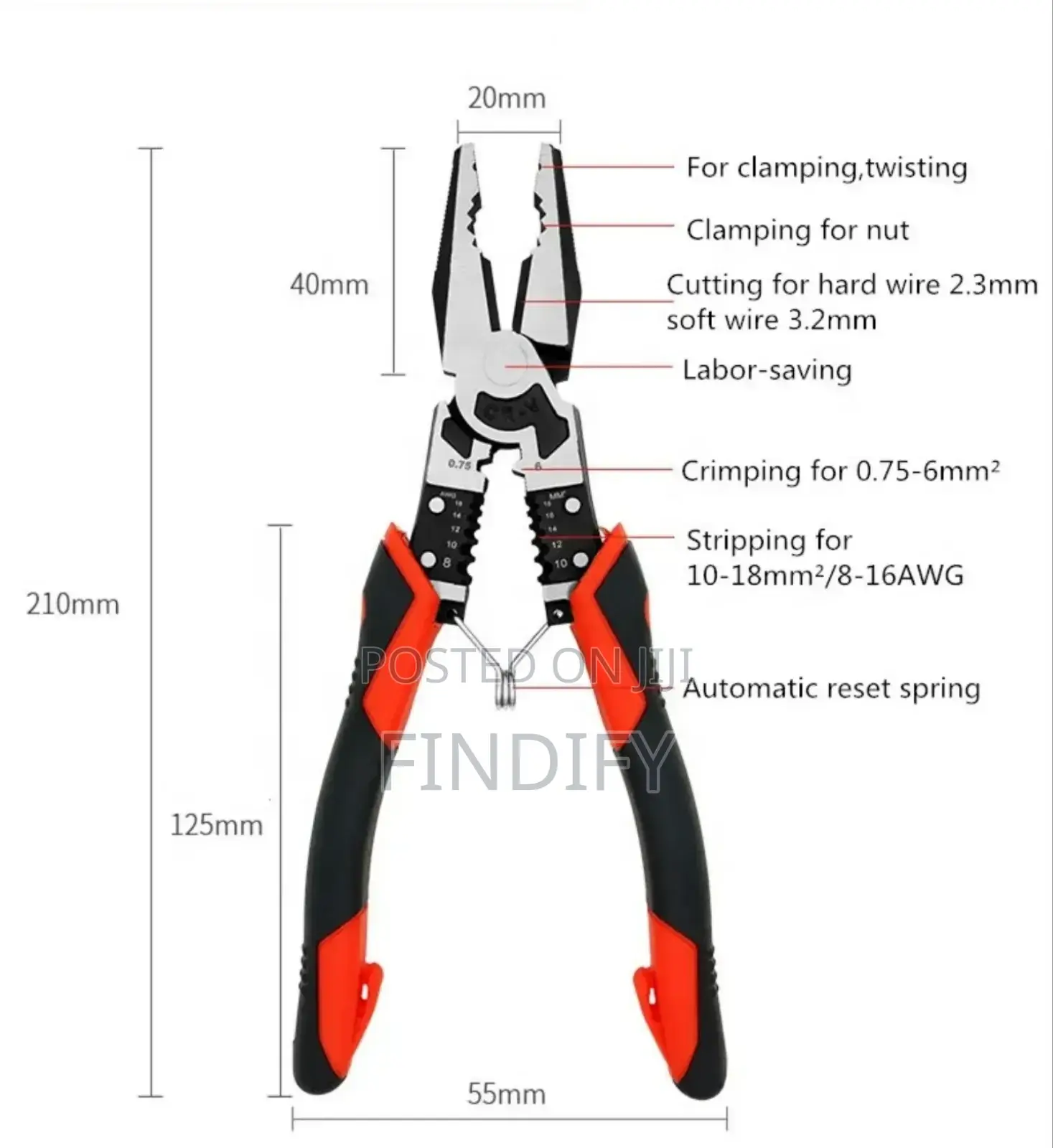 Steel Wire Stripper Crimper Cutter Combination Pliers