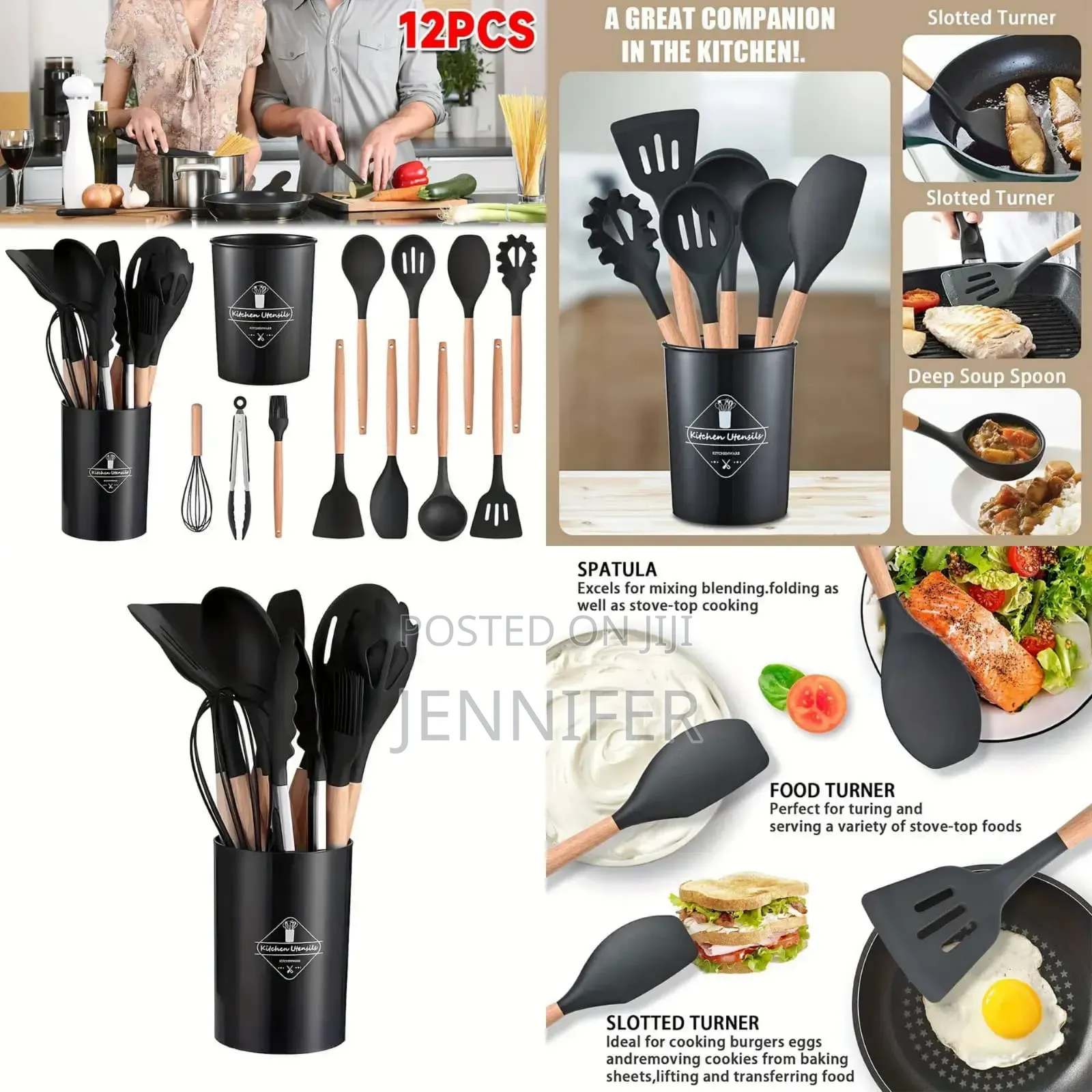 12pcs Kitchen Silicon Spoon Set