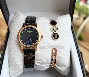 Matte Black Longines Ladies Gift Wrist Watch Box