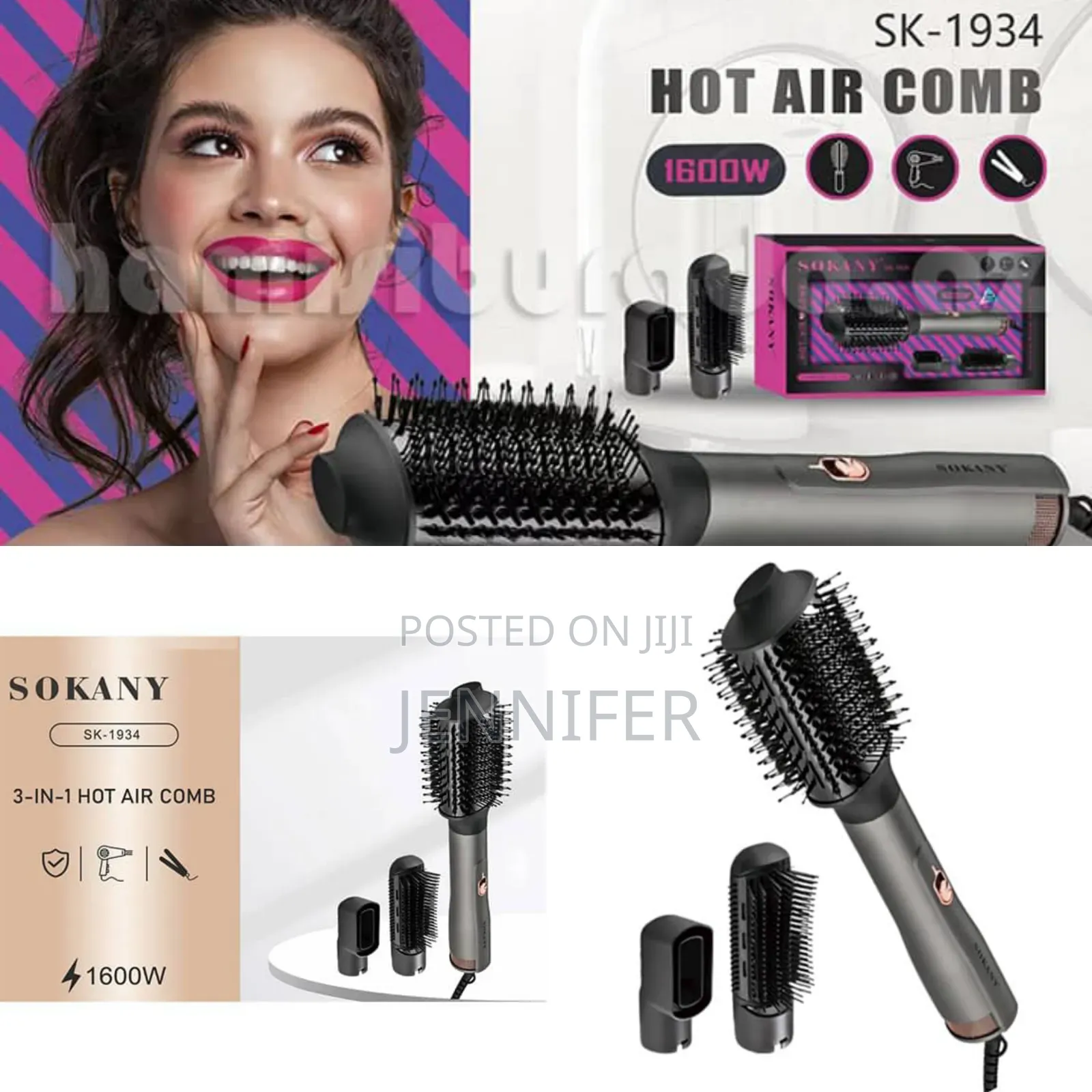 Original Sokany Brand 3in1 Hair Straightener Comb