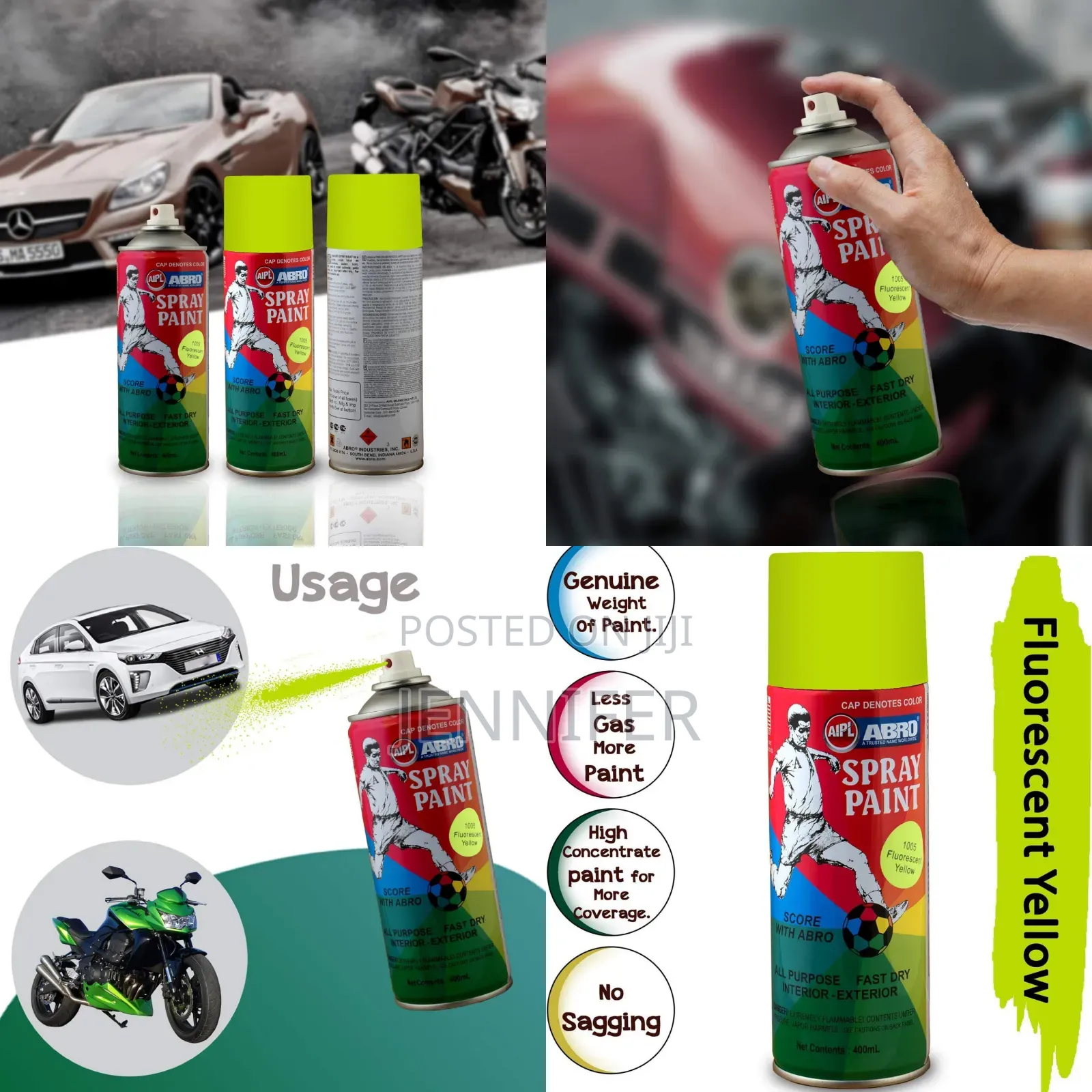 Abro Fast Drying Non Fade Paint Spray Can