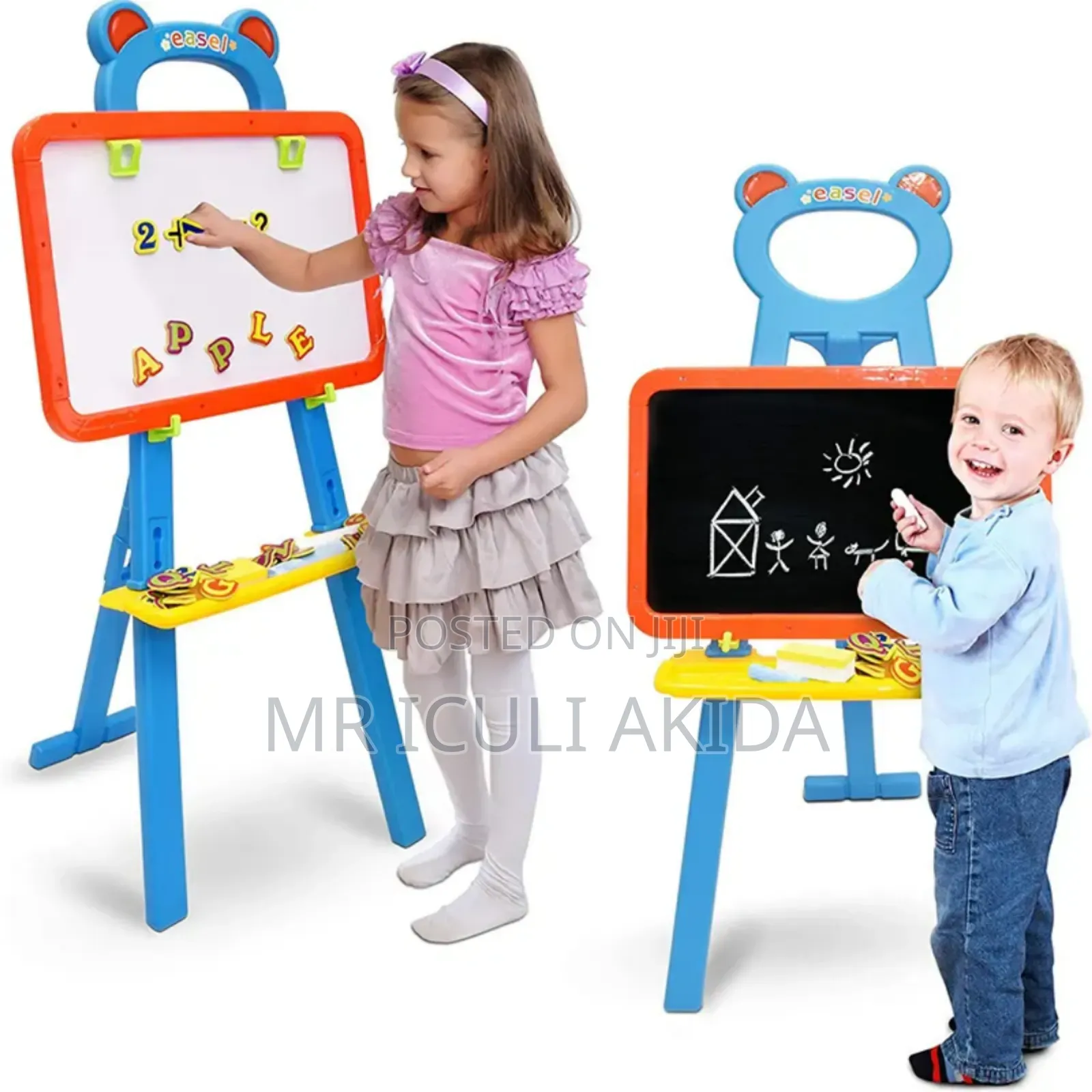 Kids Double Side Magnetic Erasabl Standing Art Drawing Board