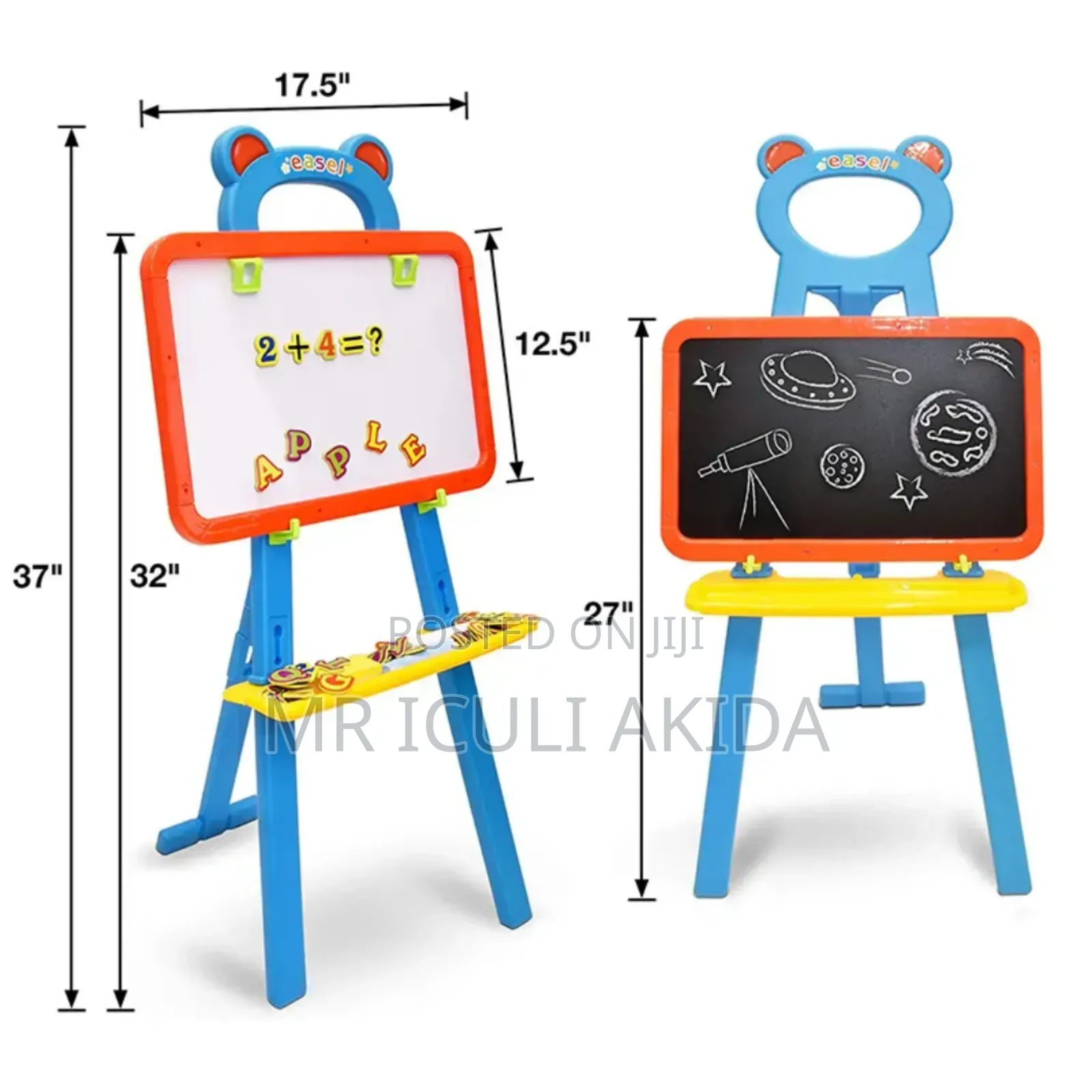 Kids Double Side Magnetic Erasabl Standing Art Drawing Board