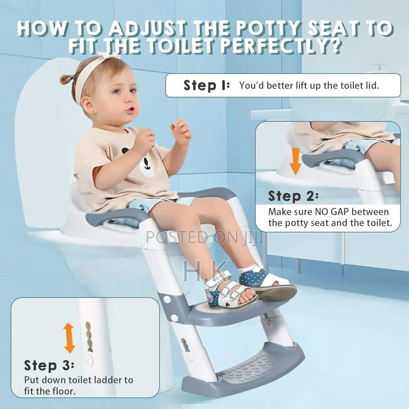Toilet Training Seat With A Step Stool Ladder For Children.