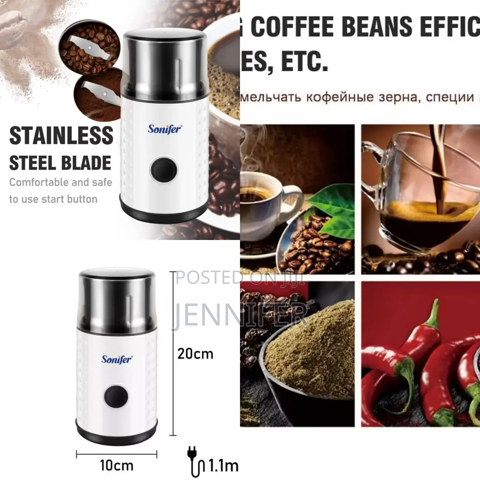Sonifer Powerful Stainless Steel Coffee Powder Grinder
