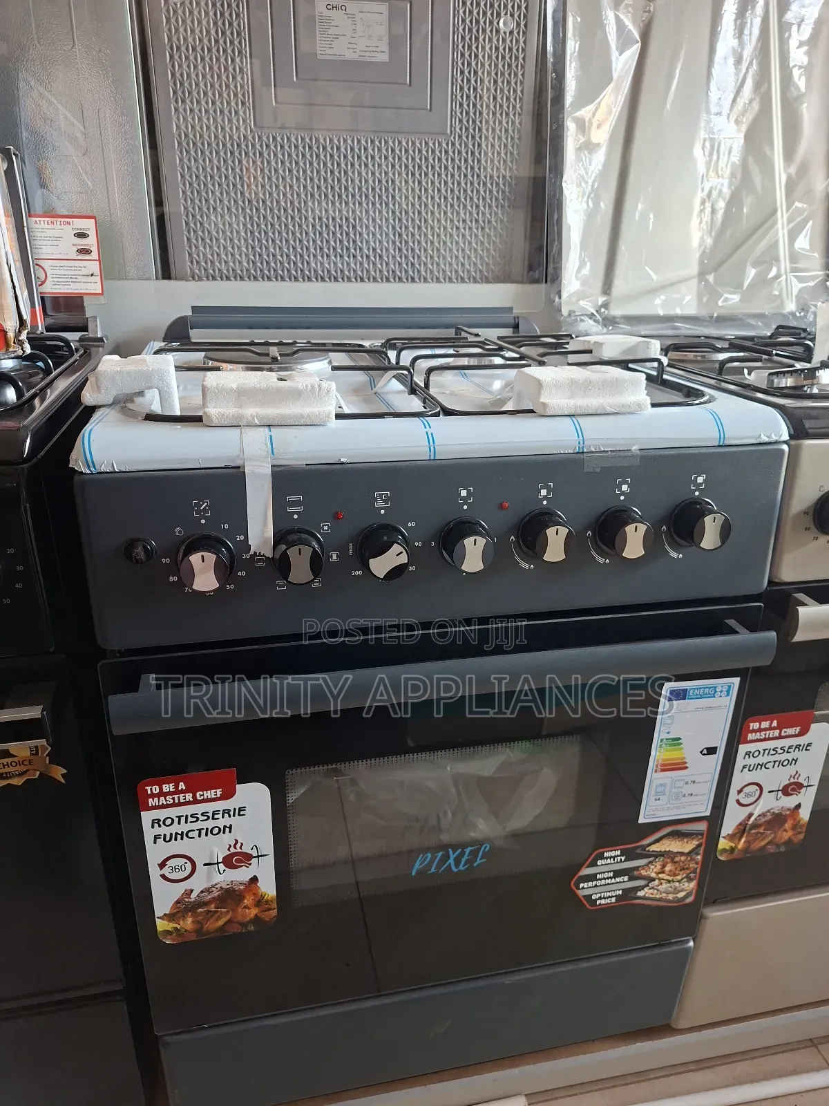 Pixel 60x60cm 3 Gas + 1 Electric Cooker With Electric Oven