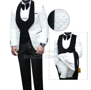 Men Wedding Suits Black and White.