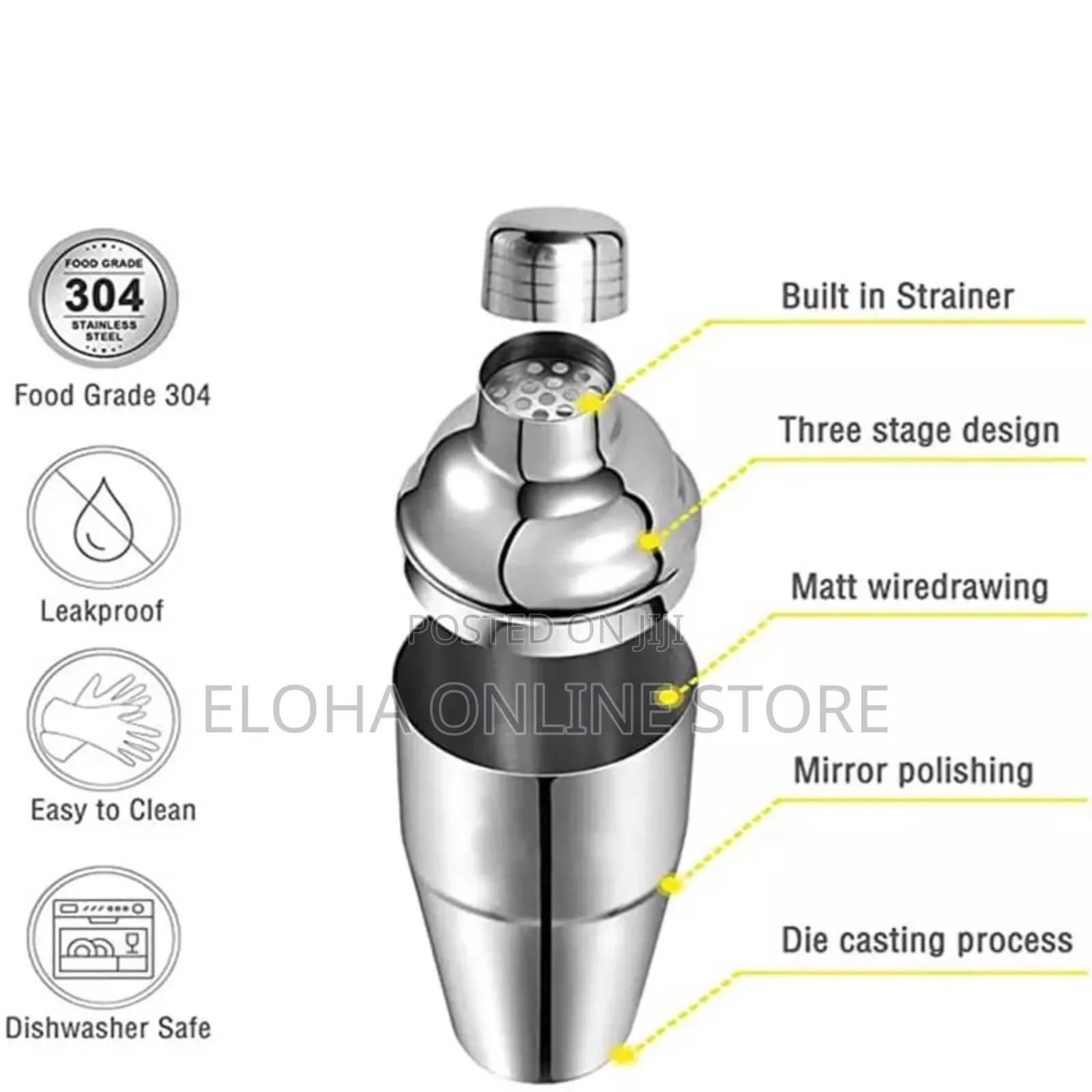 Stainless Steel Big Cocktail Shaker
