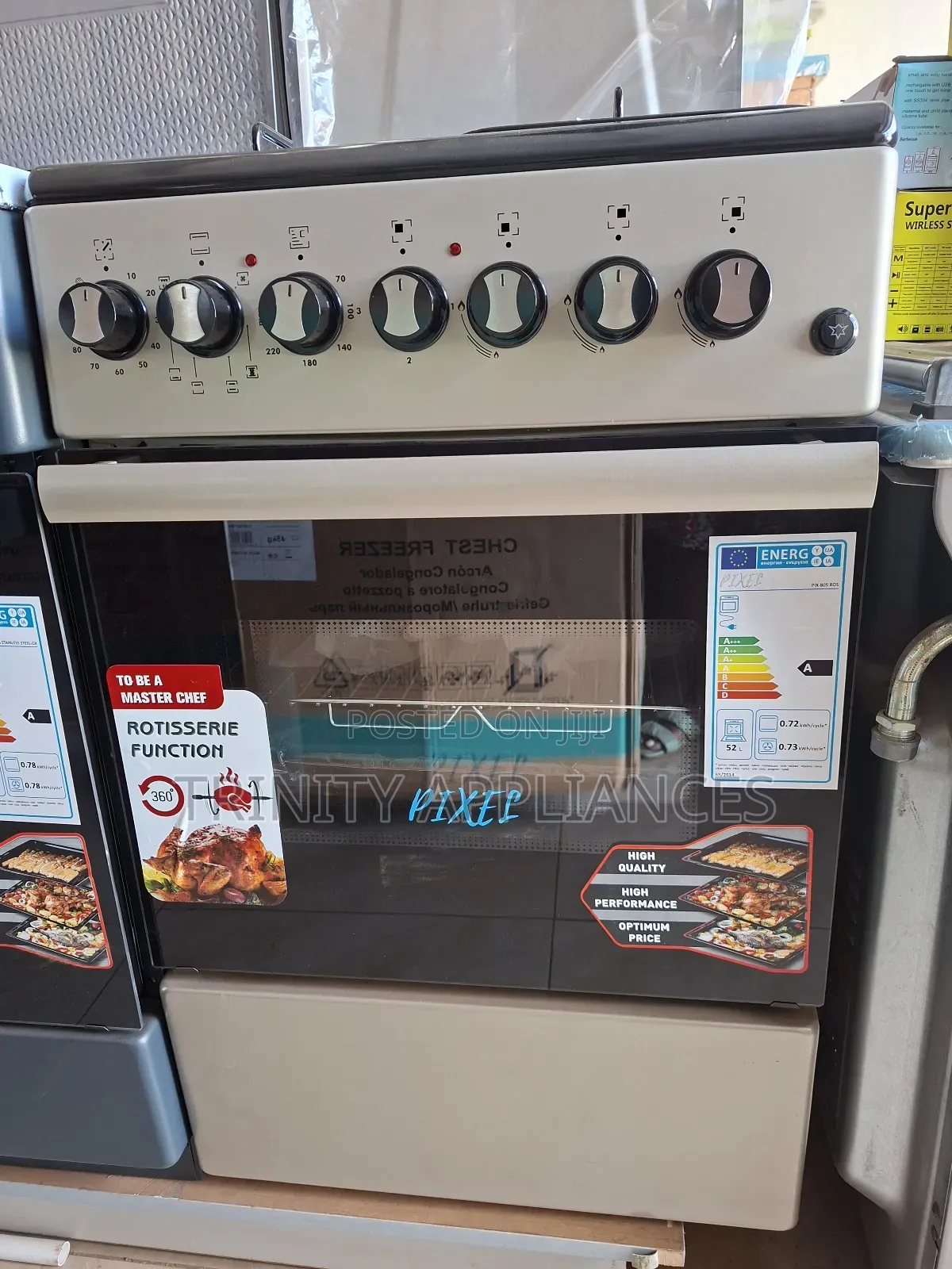 Pixel 50*60cm 3 Gas 1 Electric Hotplate With Rotisserie