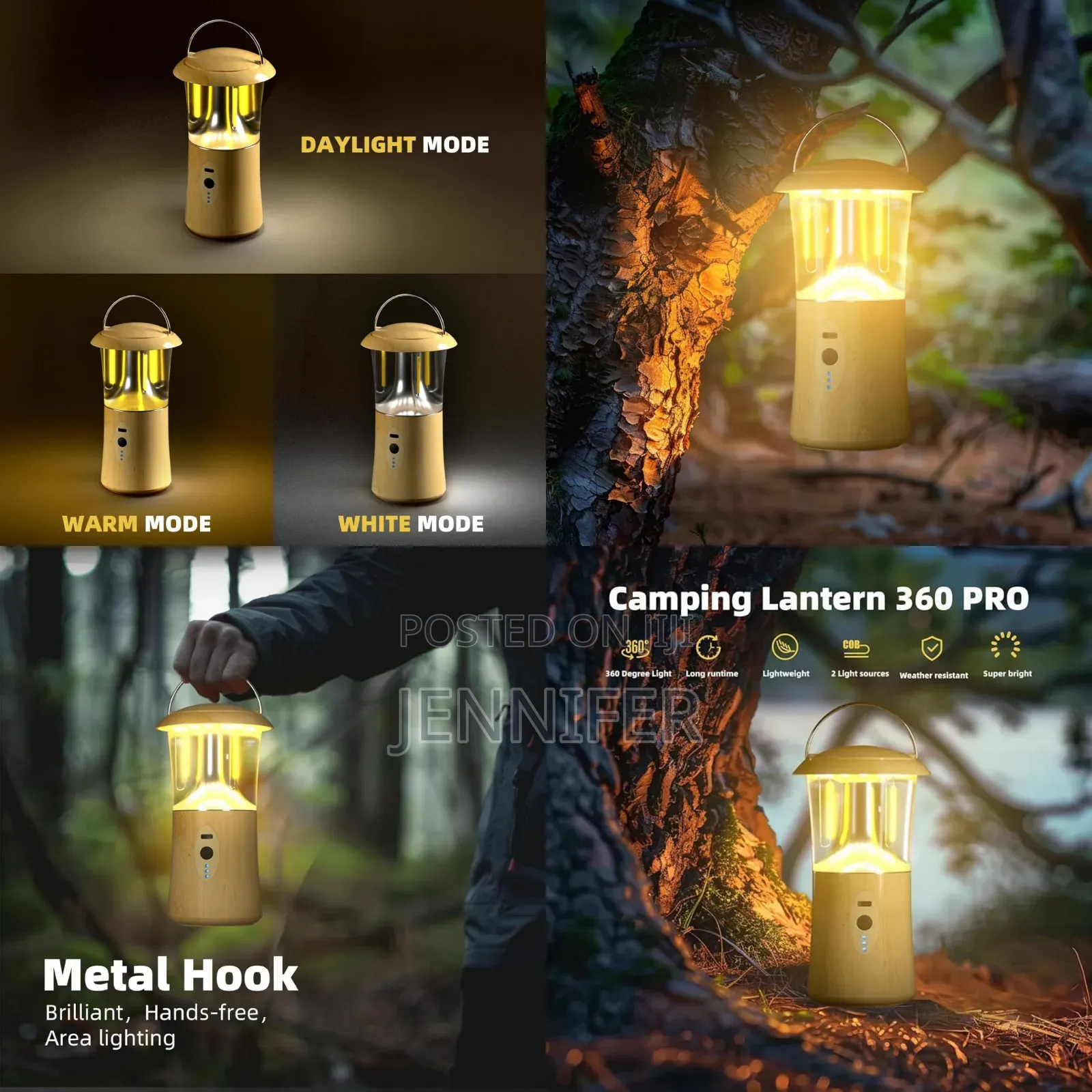 European Style Warm Light Dimmable Rechargeable Camp Lamp
