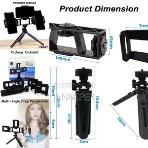 Tripod Mountable Triple Phone Holder