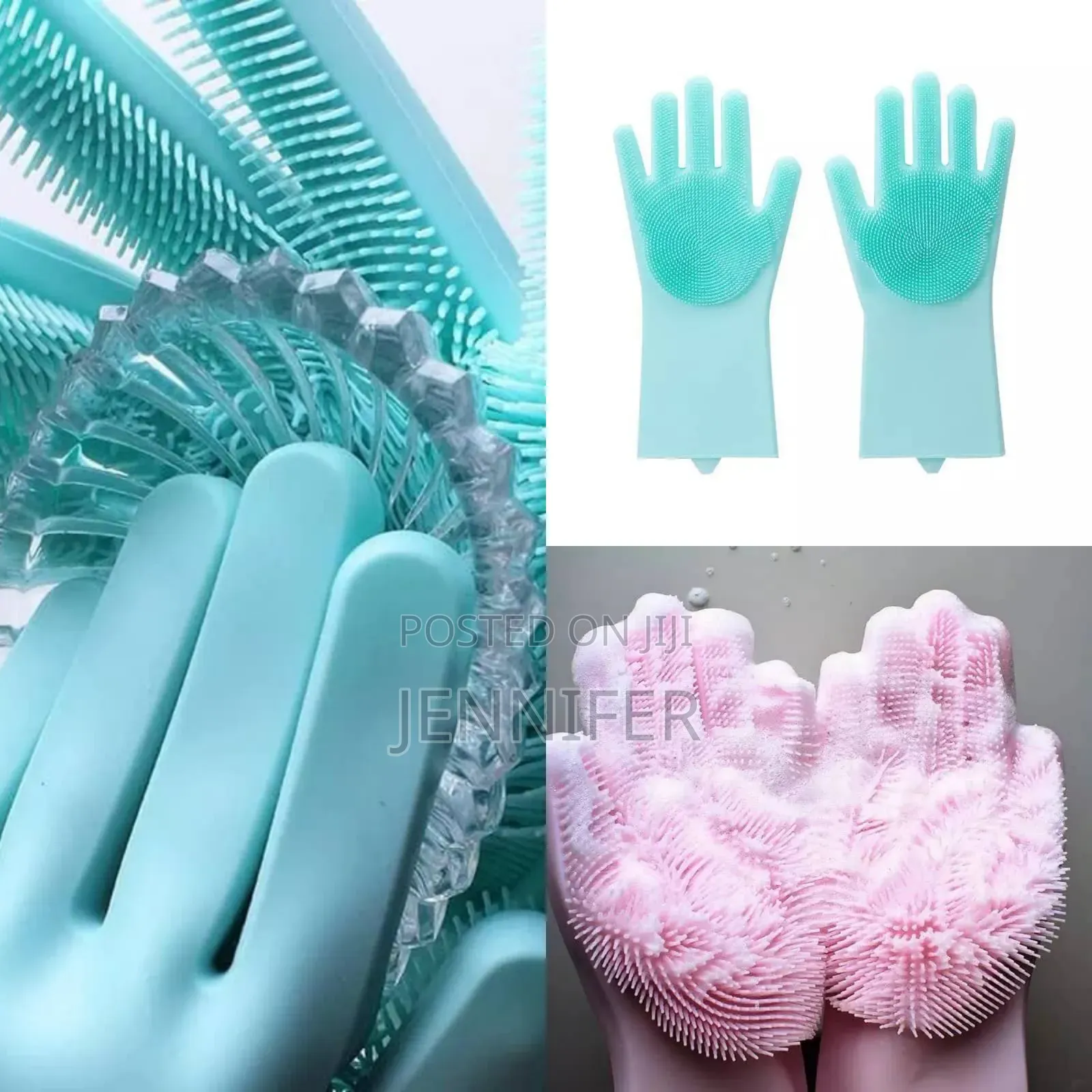 2pcs Rubber Dish Washing Gloves
