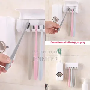 Simple No Drill Toothpaste Dispenser and Toothbrush Holder