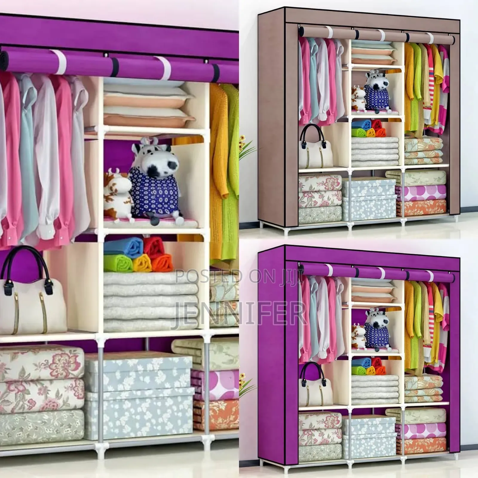 Cloth Wooden Frame Clothes Storage Wardrobe