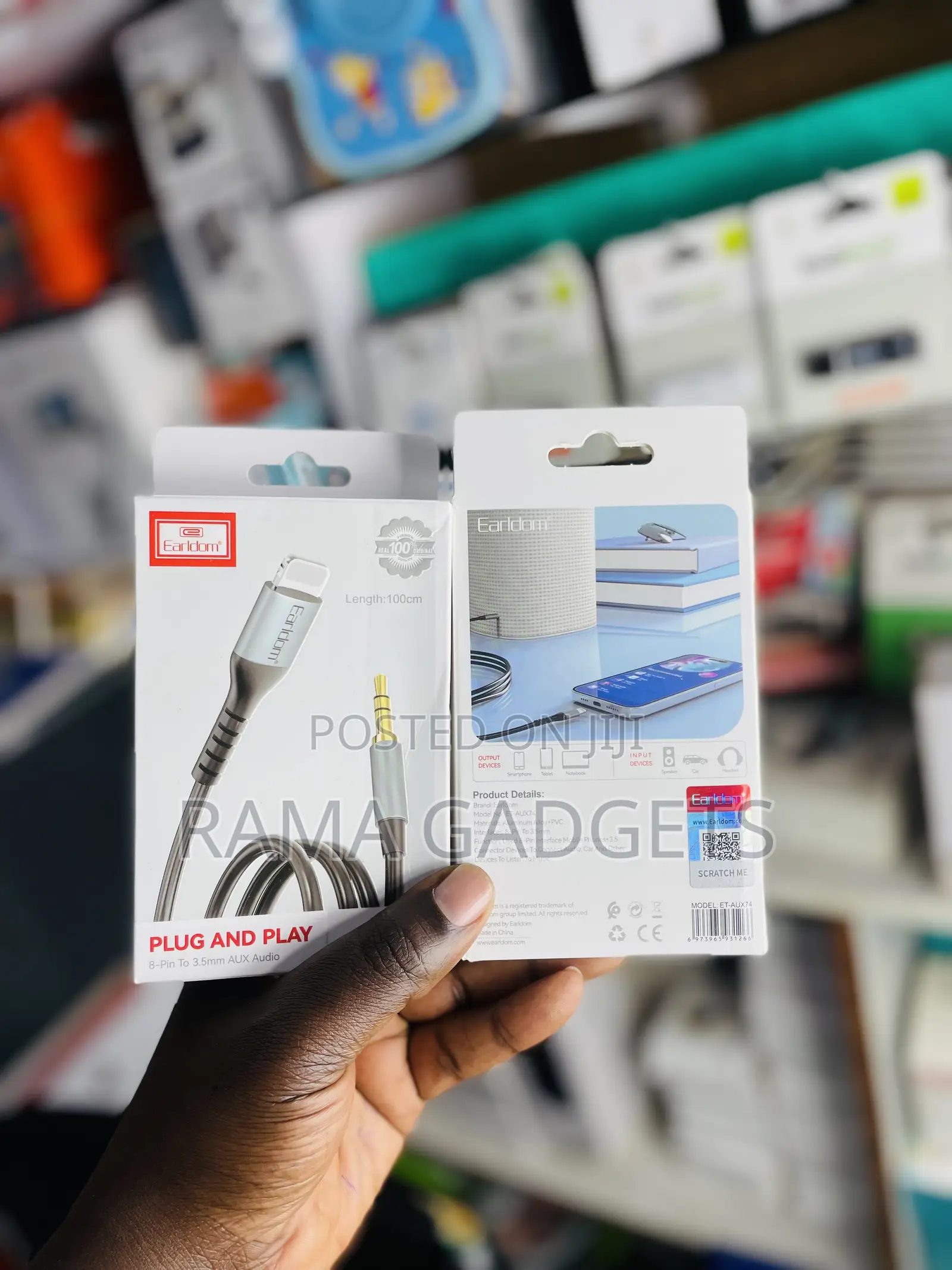 Earldom Lightning to 3.5mm Headphone Jack Aux Cable