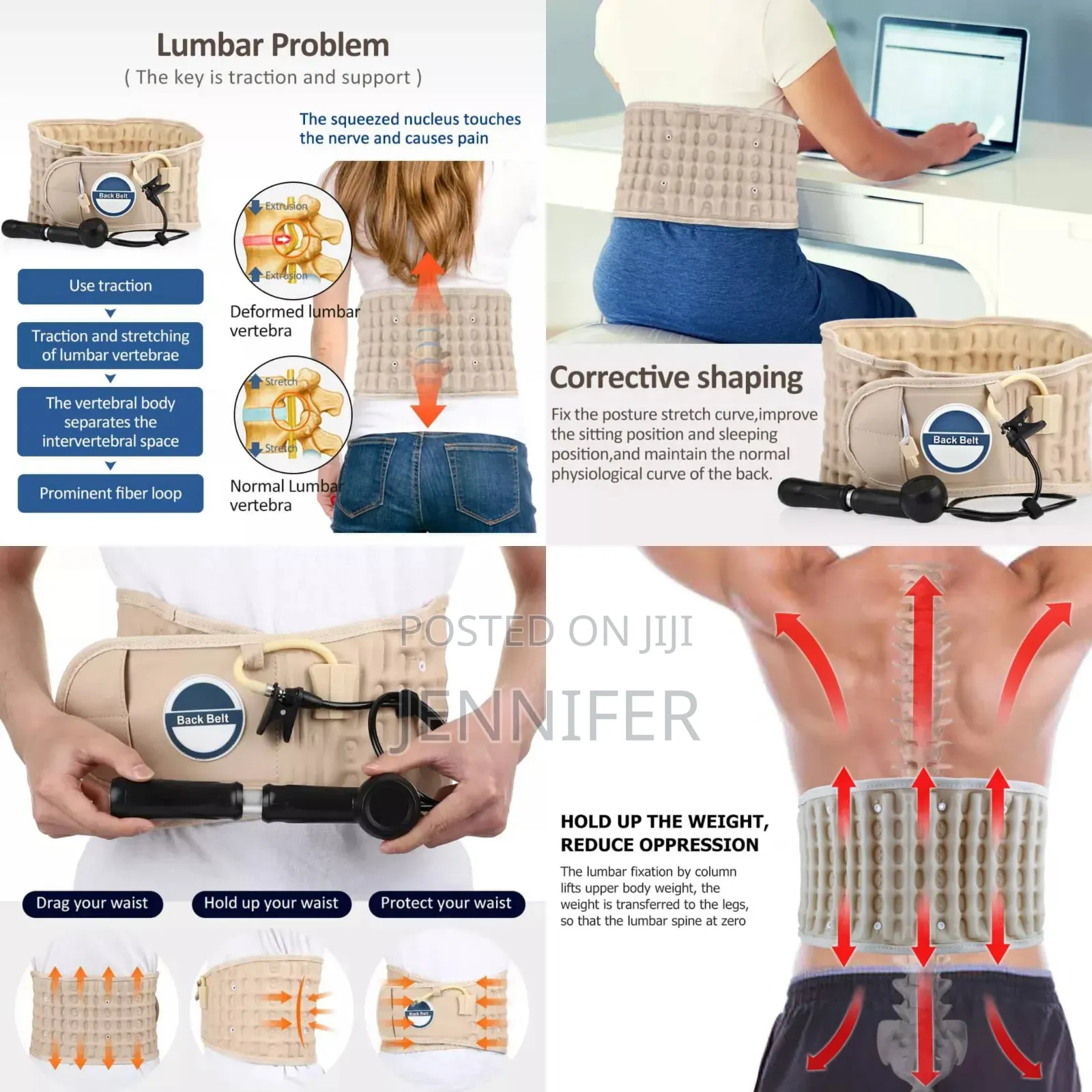 Air Traction Adjustable Back Pain Correction Belt