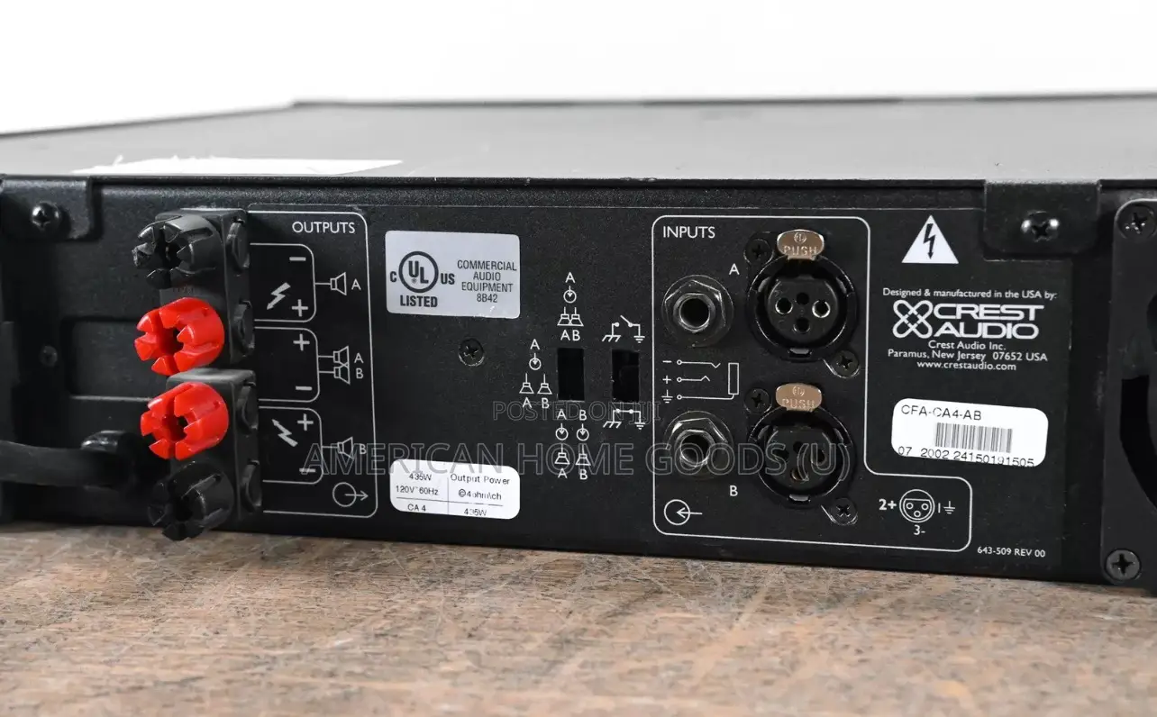 Original Crest Audio Ca4 2-Channel Power Amplifier