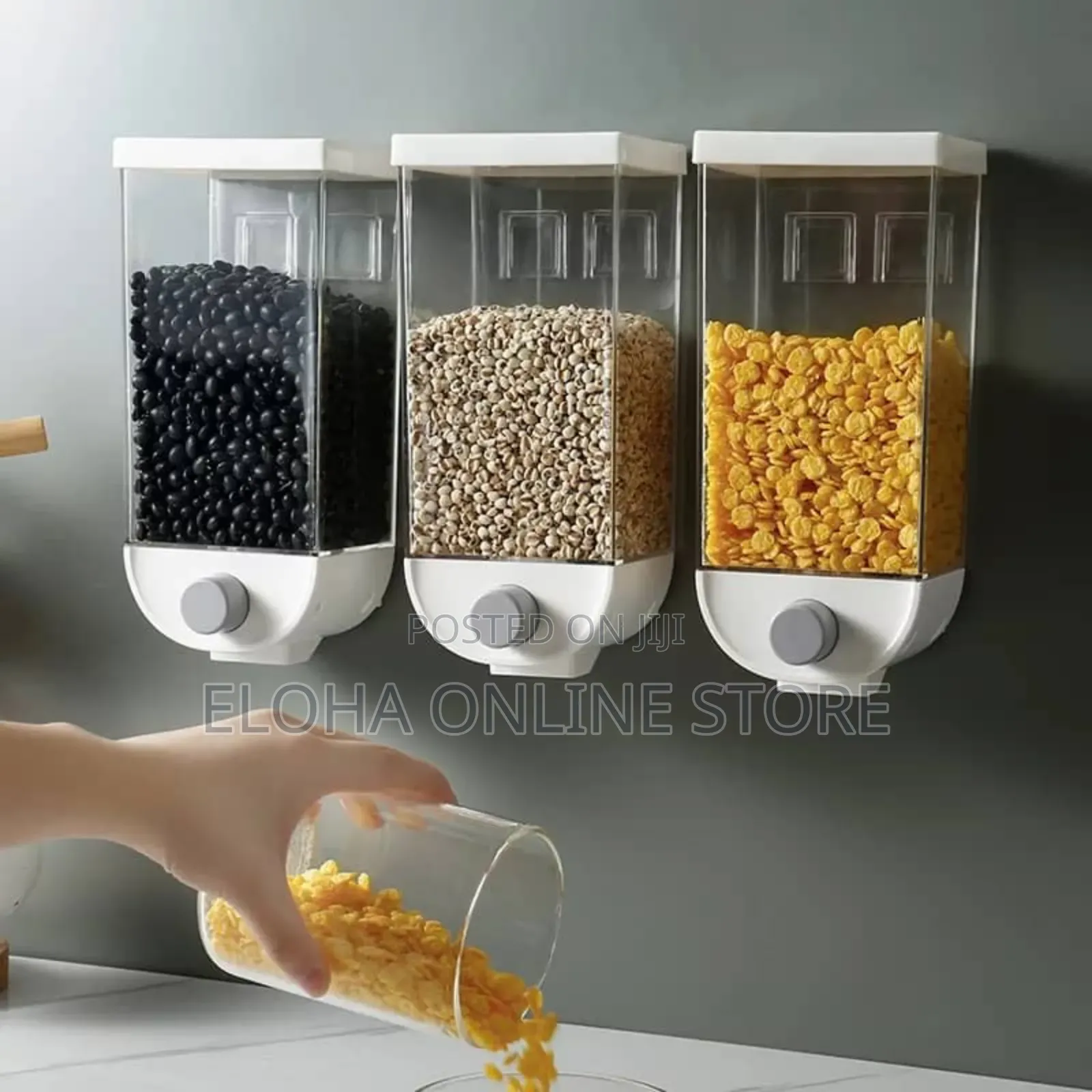 3pcs Wall Mounted Clear View Cereal Dispenser