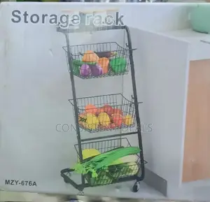 3 Tier Mobile Kitchen Vegetable Trolley / Storage Rack