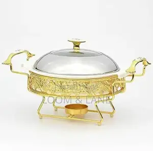 Round Golden Pattern Chafing Dish Buffet Set 28cm