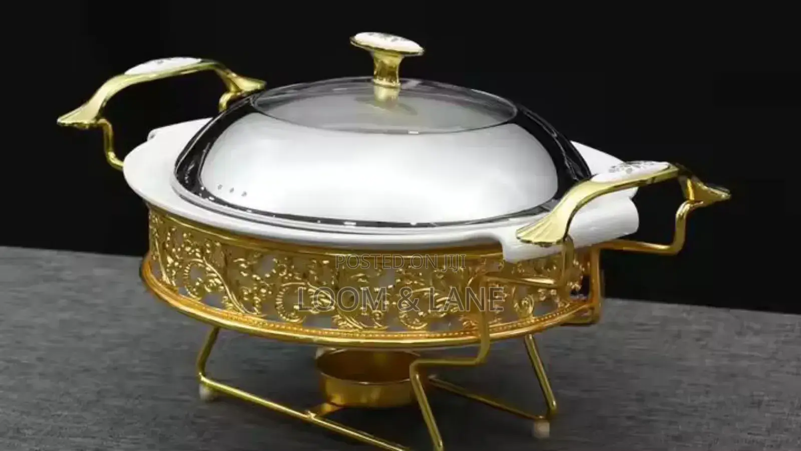 Round Golden Pattern Chafing Dish Buffet Set 28cm