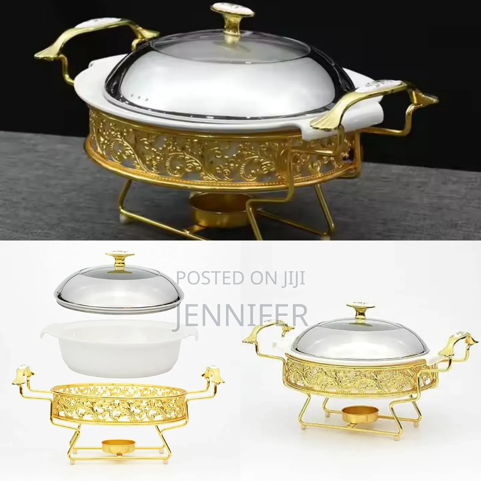 Round Golden Pattern Chafing Dish Buffet Set 28cm