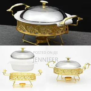 Round Golden Pattern Chafing Dish Buffet Set 28cm