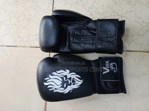 Black Colour Virk Boxing Gloves Made in Pakistani