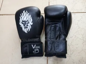 Black Colour Virk Boxing Gloves Made in Pakistani