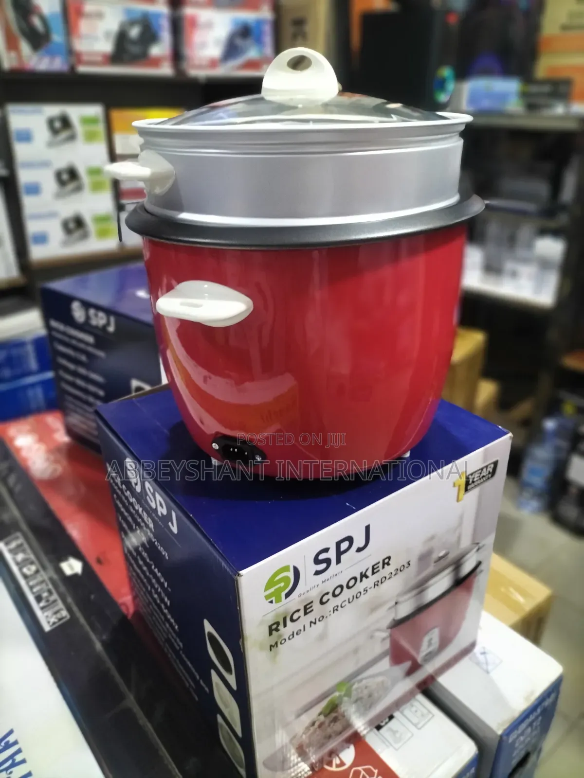 SPJ Rice Cooker 2.2 Liters Rice Cooker With Steamer – Red