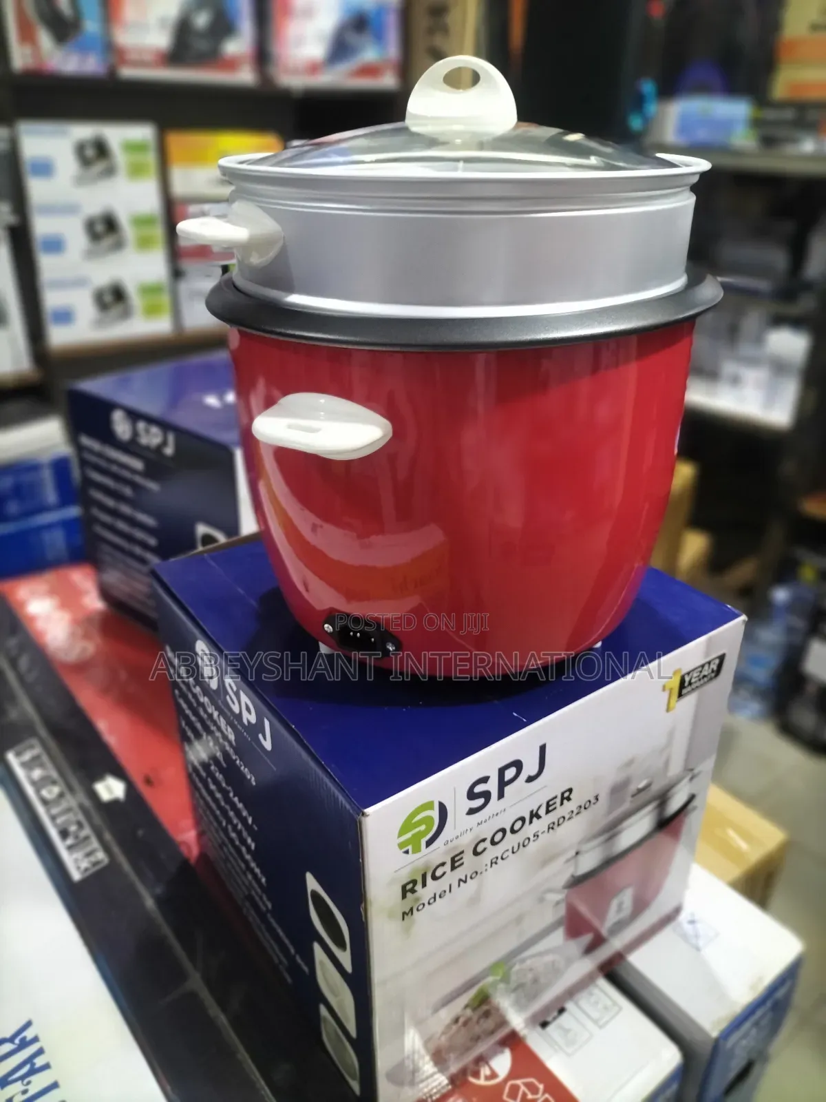 SPJ Rice Cooker 2.2 Liters Rice Cooker With Steamer – Red