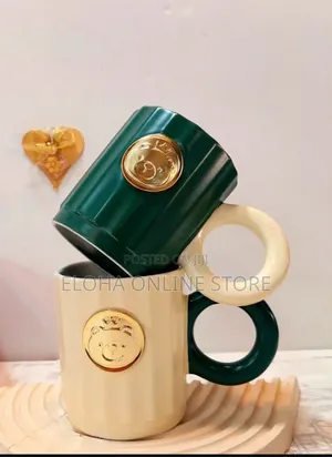 1 Piece Ceramic Vertical Pattern Coffee Cup Mug