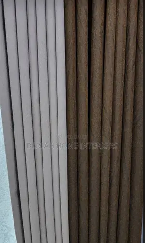 Beigh/Cream and Brown Curtains.