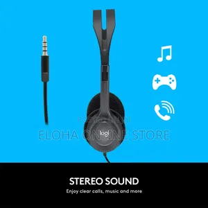 Logitech H111 Wired on Ear Headphones With Mic Black