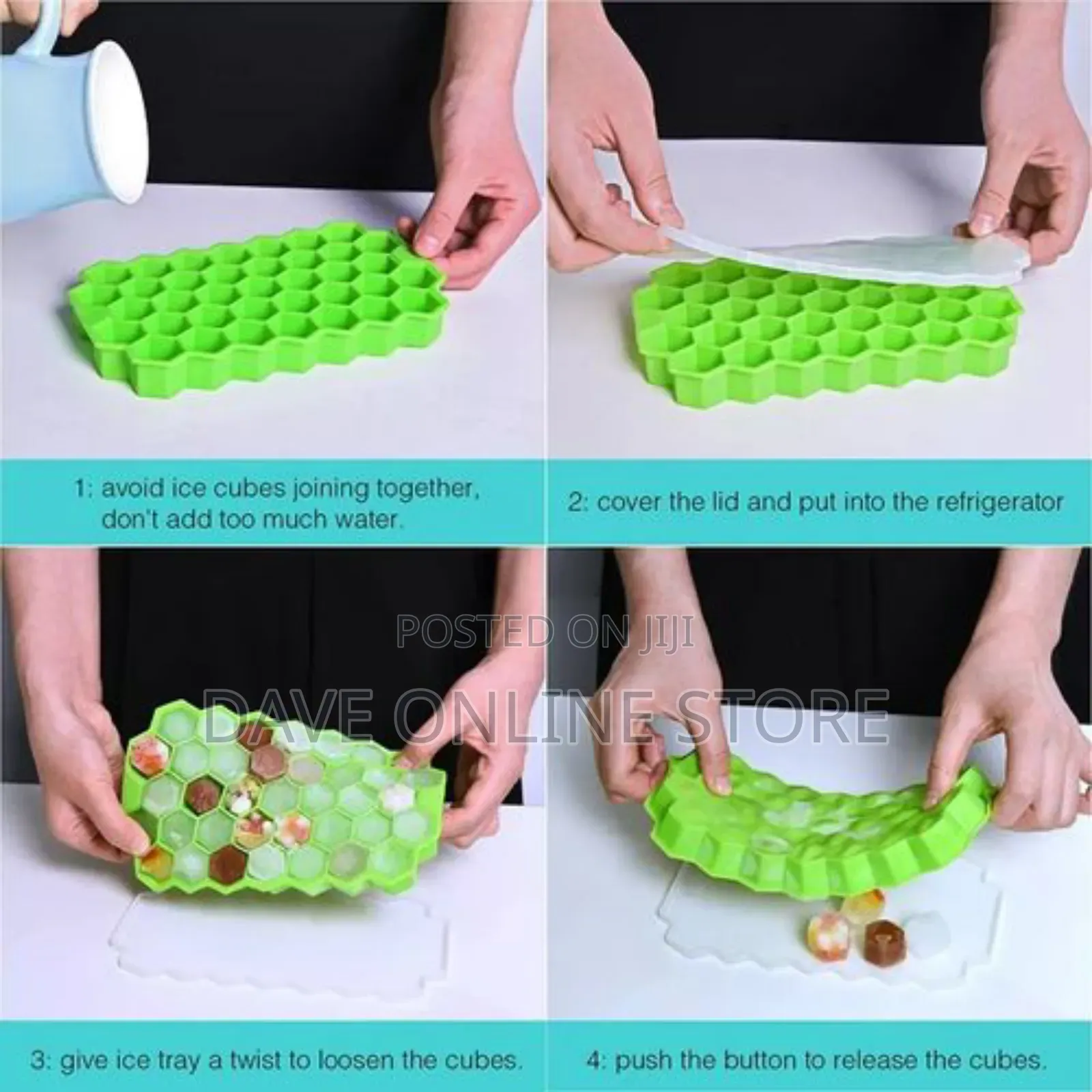 37 Grids Silicon Ice Cube Maker Tray + Top Cover